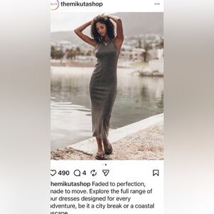 Mikuta Dark ribbed tank dress small